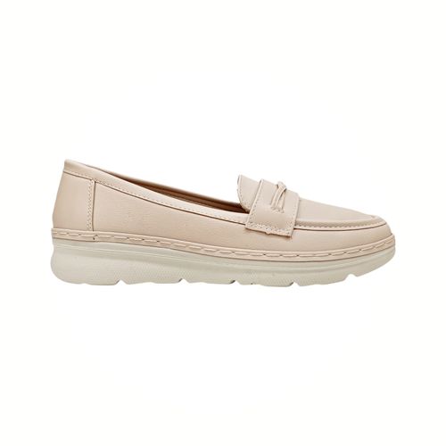 Mocasines casuales en color nude para mujer