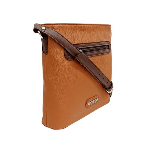 Crossbody color camel diseño con textura para mujer