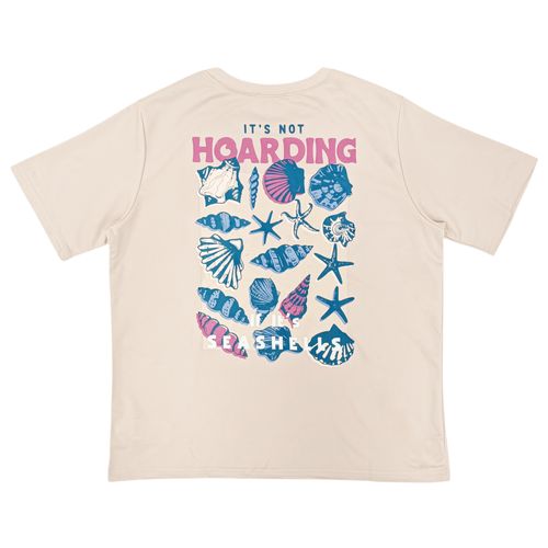 Camiseta color ivory de cuello redondo con estampado para mujer