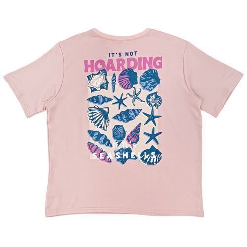 Camiseta color rosa de cuello redondo con mangas cortas para mujer