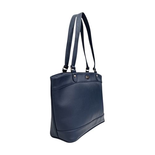 Cartera tote color azul diseño con textura para mujer