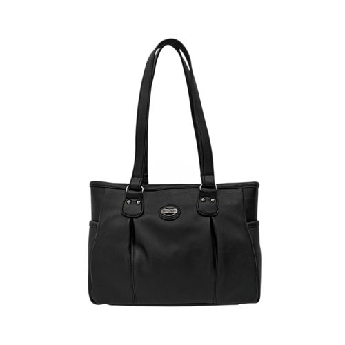 Cartera tote color negro diseño con textura para mujer