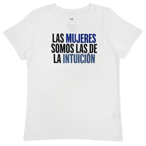 Camiseta color blanco con cuello redondo de mangas cortas para mujer