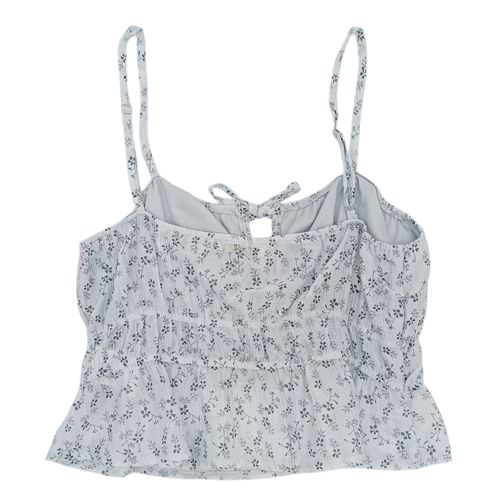 Blusa color celeste escote en V de tirantes para mujer