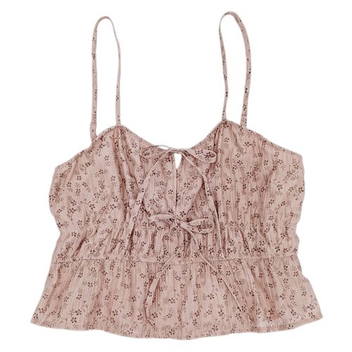 Blusa color rosa escote en V de tirantes para mujer