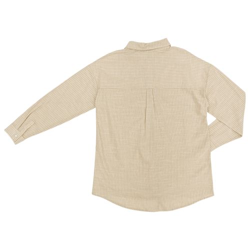 Blusa oversize color beige de mangas largas para mujer