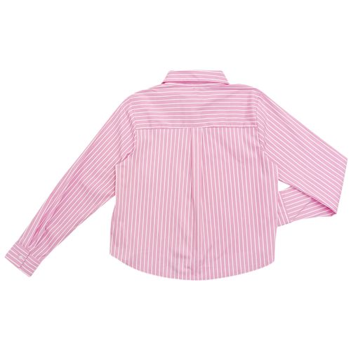 Blusa casual color rosa de mangas largas para mujer