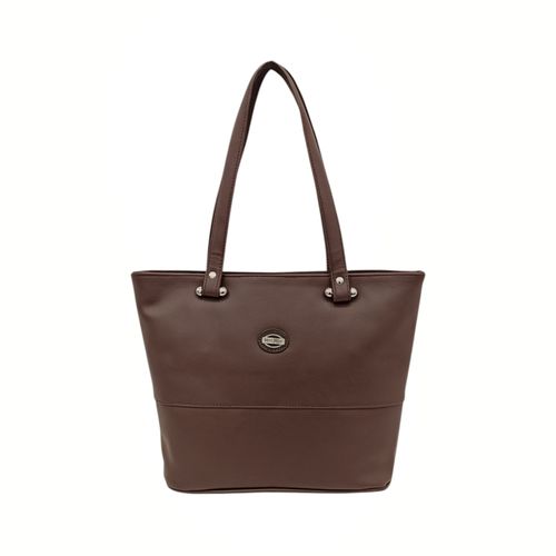 Cartera tote color café diseño con textura para mujer