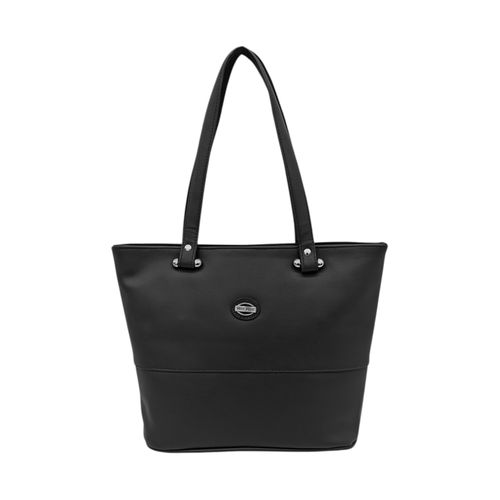 Cartera tote color negro diseño con textura para mujer