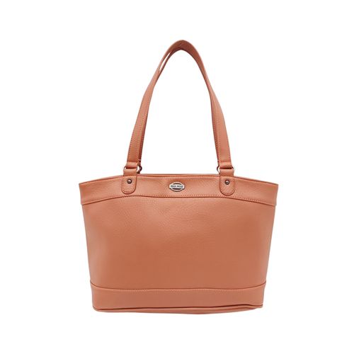 Cartera tote color café claro diseño con textura para mujer