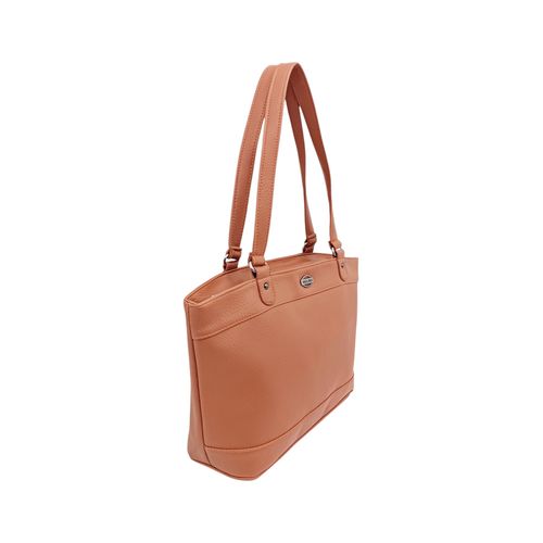 Cartera tote color café claro diseño con textura para mujer