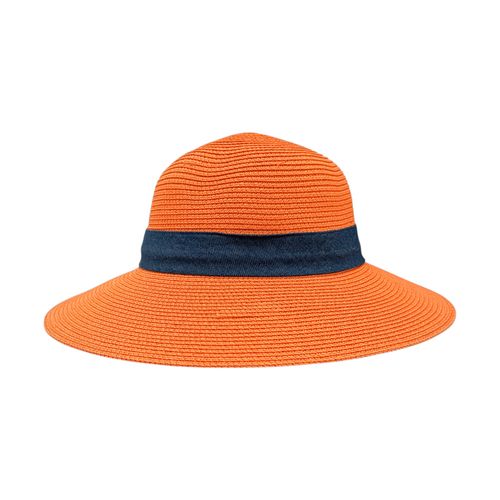 Sombrero color naranja con textura para mujer