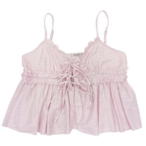 Blusa color rosa con escote en V para mujer