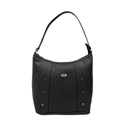 Cartera hobo diseño con textura color negro para mujer