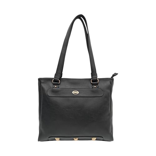 Cartera tote color negro con textura para mujer