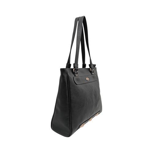 Cartera tote color negro con textura para mujer