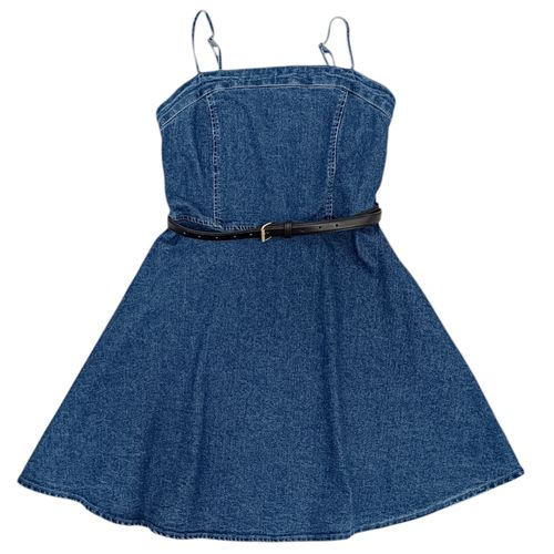 Vestido denim color azul de tirantes para mujer