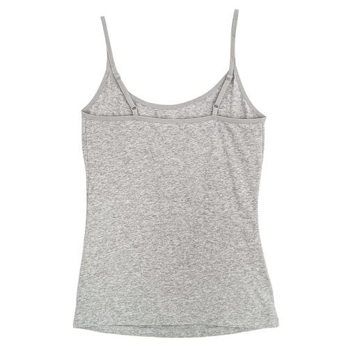Tank top color gris de tirantes delgados para mujer