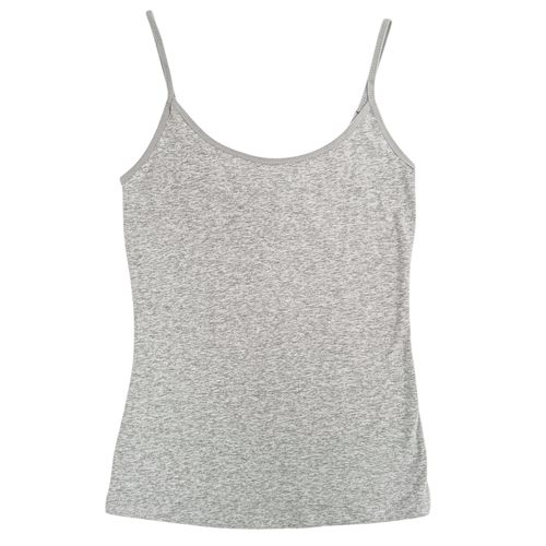 Tank top color gris de tirantes delgados para mujer