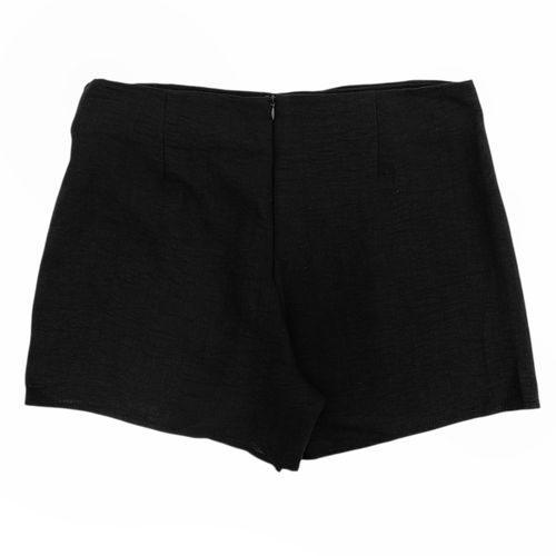 Falda short color negro con laza decorativa para mujer