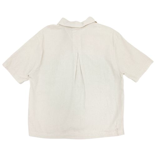 Blusa oversize color ivory con cierre frontal de botones para mujer
