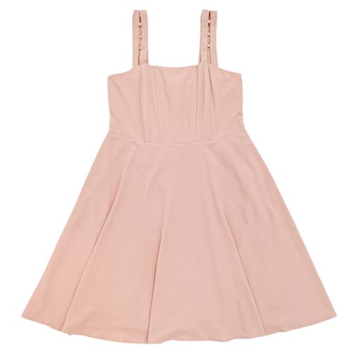 Vestido color rosa de tirantes con corte holgado para mujer