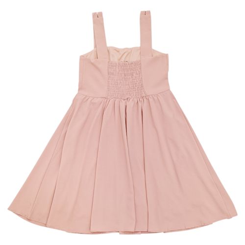 Vestido color rosa de tirantes con corte holgado para mujer