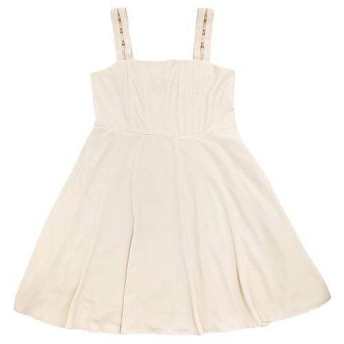 Vestido color ivory de tirantes con corte holgado para mujer