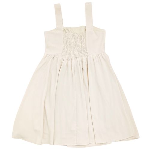 Vestido color ivory de tirantes con corte holgado para mujer