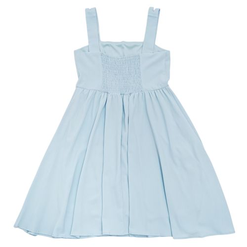 Vestido color celeste de tirantes con corte holgado para mujer