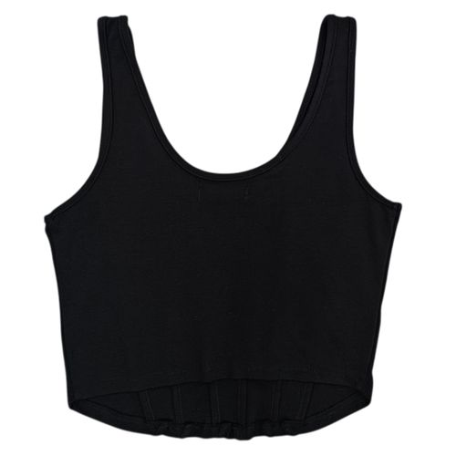 Blusa estilo corset sin mangas color negro para mujer