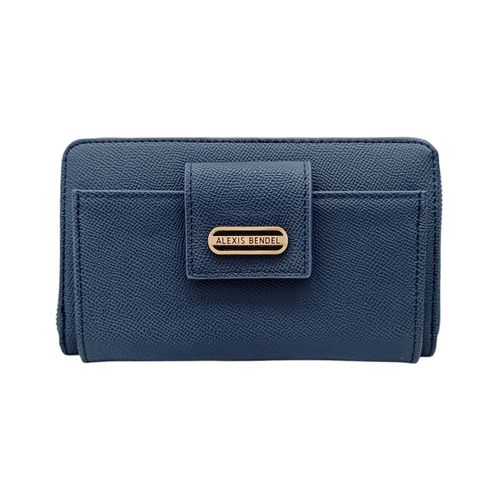 Billetera zip around Alexis Bendel color navy para mujer