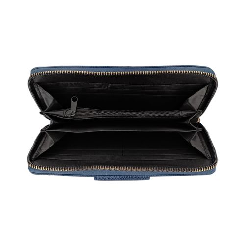 Billetera zip around Alexis Bendel color navy para mujer