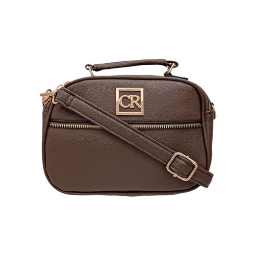 Crossbody color café diseño con textura para mujer