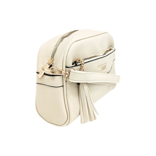 Crossbody color blanco con correa ajustable y removible para mujer