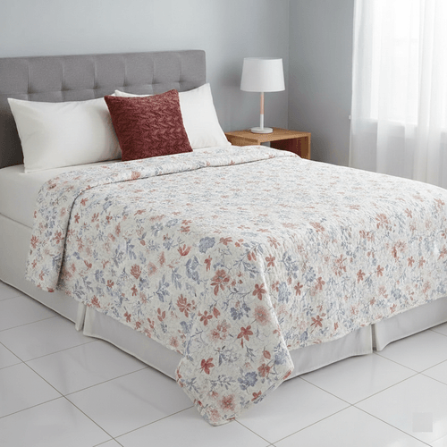 Set de 3 piezas de cubrecama Twin color café estampado