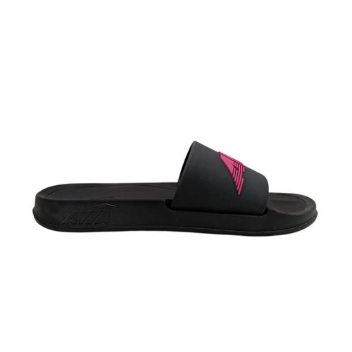 Sandalias de playa color negro con detalle en fucsia para mujer