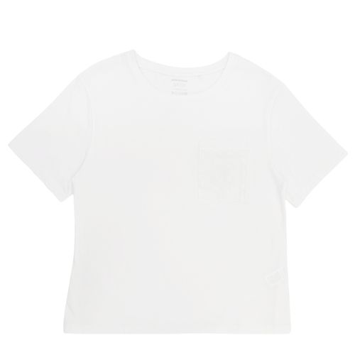 Camiseta color blanco con bolsillo calado para mujer
