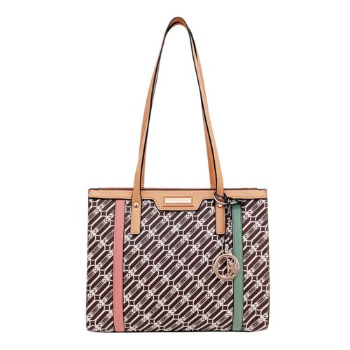 Cartera shopper color camel con estampado de Carven para mujer