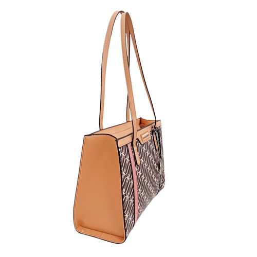 Cartera shopper color camel con estampado de Carven para mujer