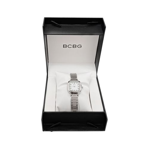 Reloj análogo en color plateado con textura para mujer