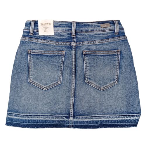 Falda short color azul claro denim para mujer