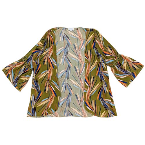 Salida de baño color verde con estampado floral para mujer