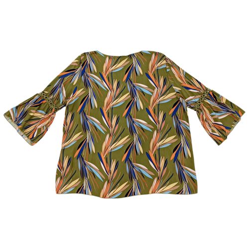 Salida de baño color verde con estampado floral para mujer