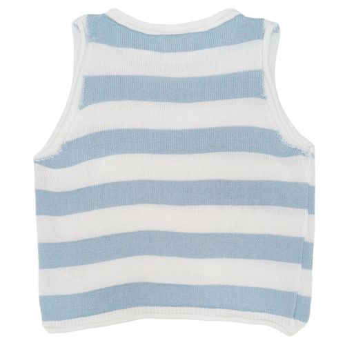 Tank top corto color celeste de cuello redondo para mujer