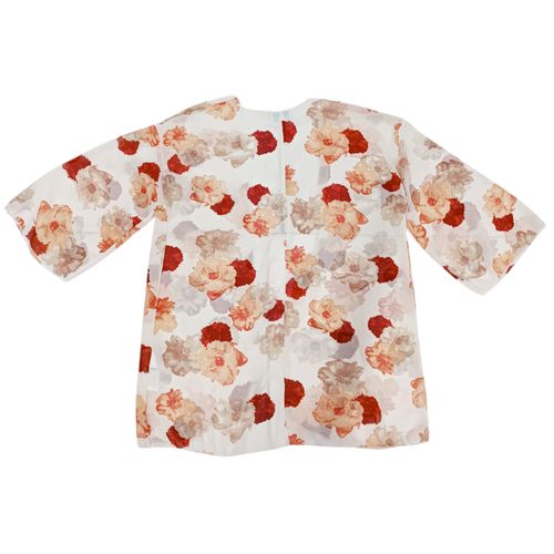 Salida de baño color rojo con diseño floral tipo kimono para mujer