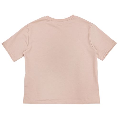 Camiseta color rosa con diseño estampado de hojas para mujer