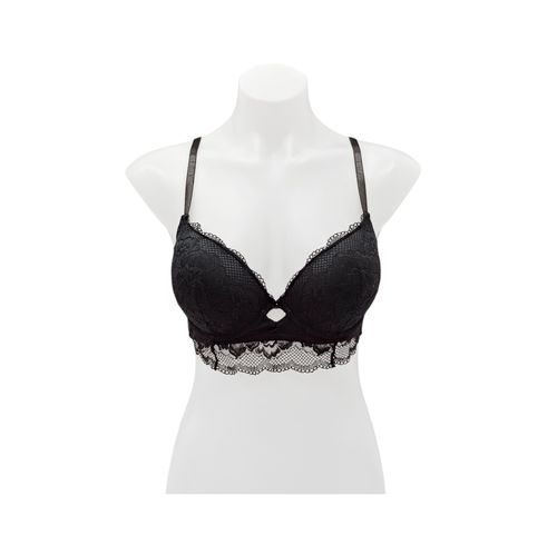 Brassier push up de encaje en color negro para mujer