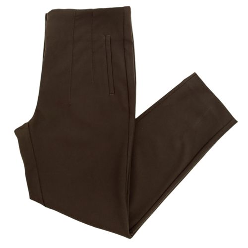 Pantalón slim ankle color café para mujer