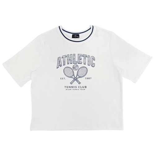 Camiseta surtida de color con cuello redondo para mujer